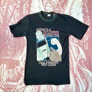 Rare 1991 “Here’s a Quarter, Call Someone Who Cares” Ringer Tee - Vintage